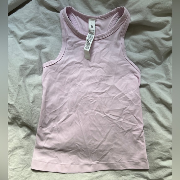 lululemon athletica Tops - Lululemon Pink Organza Align Waist Length Racerback Tank